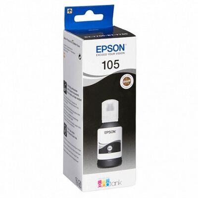 Чернила 105 для EPSON для L7160, L7180 C13T00Q140 Q140 EcoTank черные фото