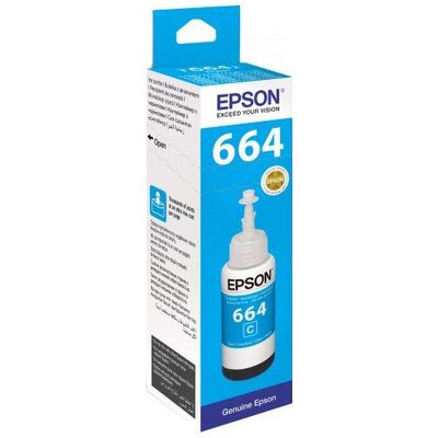 Чернила T6642 для EPSON L210, L120, L132, L355, L222, L110, L366 C13T66424A голубые фото