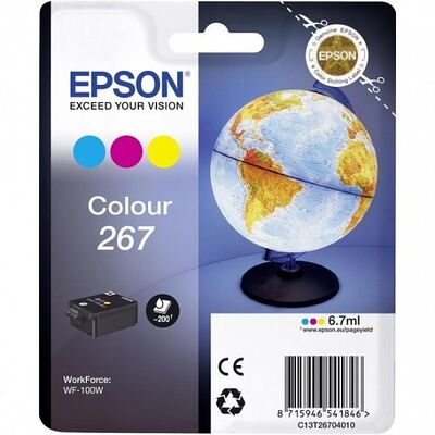 Картридж 267 для Epson WorkForce WF-100W C13T26704010 цветной фото