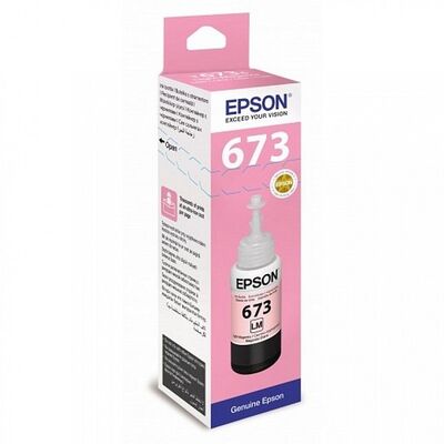 Чернила 673 для EPSON L805, L800, L1800, L850, L810 T6736 C13T67364A светло-пурпурные фото