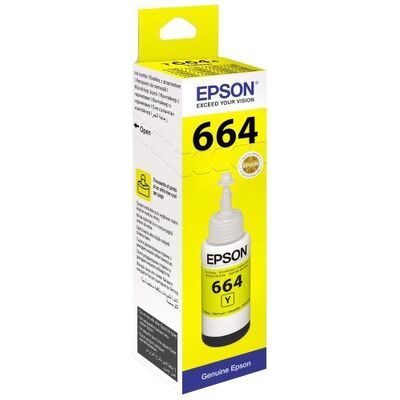 Чернила T6644 для EPSON L210, L120, L132, L355, L222, L110, L366, L3050, L1300 C13T66444A желтые фото