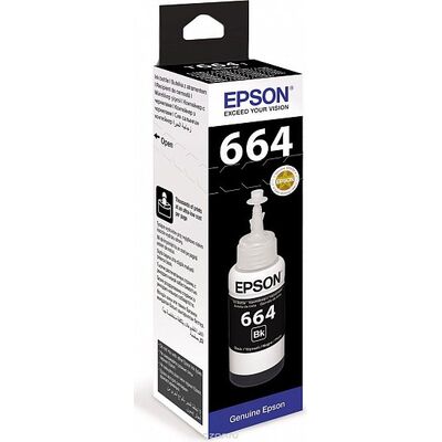 Чернила T6641 для EPSON L210, L120, L132, L355, L222, L110, L366, L3050, L1300 C13T66414A черные фото