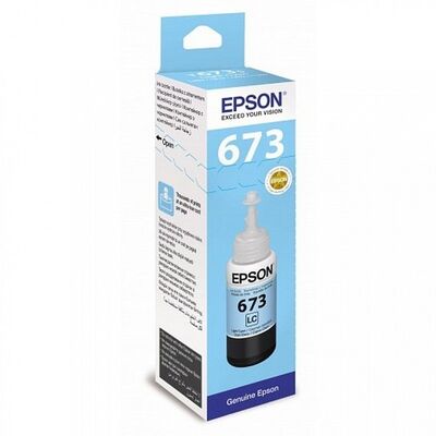 Чернила 673 для EPSON L805, L800, L1800, L850, L810 T6735 C13T67354A светло-голубые фото