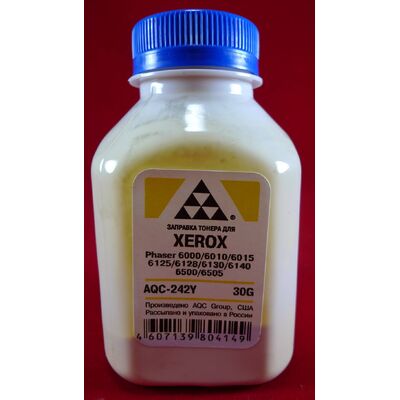 Тонер XEROX Phaser 6000/6010/6015/6125/6128/6130 (фл. 30г) AQC фас.Россия желтый фото