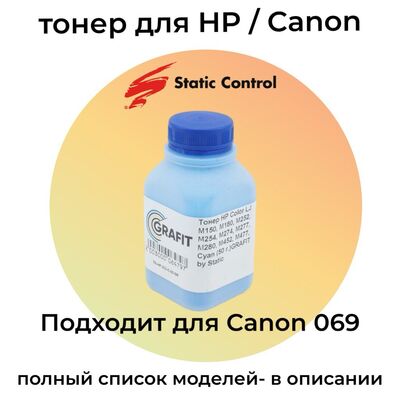 Тонер TN-HP-252 для HP Color LaserJet M282nw, M182n Сanon LBP623cdw, Mf641cw GRAFIT 50 г голубой фото