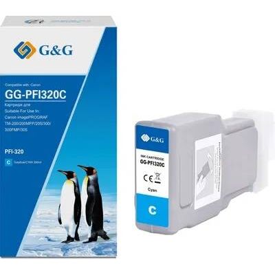 Картридж PFI-320C для Canon imagePROGRAF TM-200 2891C001 300ml G&G голубой фото
