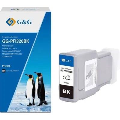 Картридж PFI-320BK для Canon imagePROGRAF TM-200 2890C001 300ml G&G черный фото
