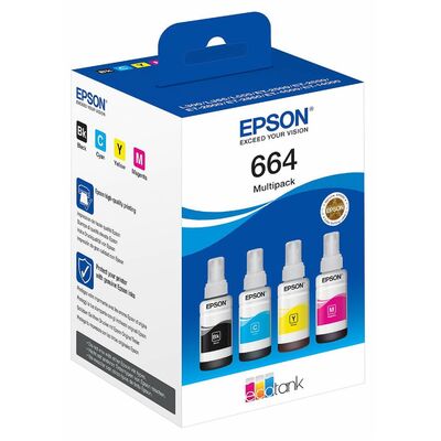 Набор чернил T664 для EPSON L100, L110, L210 4 цвета фото