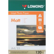 Фотобумага LOMOND Односторонняя Матовая, 120г/м2,A4 (21X29,7см) 25л.