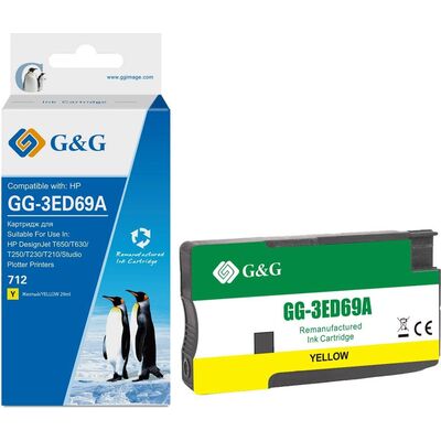 Картридж 712 для HP DesignJet T630, T230, T650 3ED69A G&G желтый фото