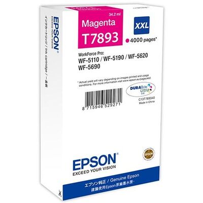 Картридж T7893 для EPSON WF-5110DW/5620DWF экстраповышенной емкости пурпурный фото