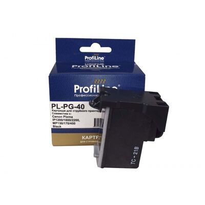 Картридж PG-40 для Canon Pixma MP210, MP140, iP1800, MP190, MP160, MP220 0615B025 ProfiLine черный фото
