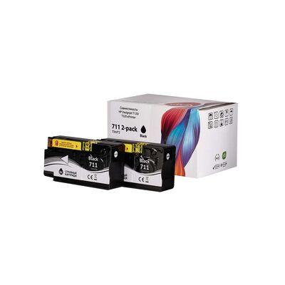 Картридж 711 для HP Designjet T520, T525, T120, T125, T530 P2V31A 2-pack Sakura черный фото