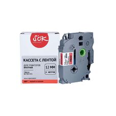 Кассета с лентой TZE-431 для Brother PT-E550WVP, PT-H110, PT-P700, PT-E110VP S'OK черный на красном, 12мм/8м, наклейка