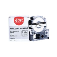 Кассета с лентой C53S653003 для Epson LW-400, LW-600P, LW-700 S'OK черный на белом, 8мм/8м, стандартная