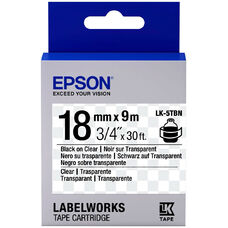 Кассета с лентой C53S655008 для Epson LW-400, LW-600P, LW-700 черный на прозрачном, 18/9, прозрачная