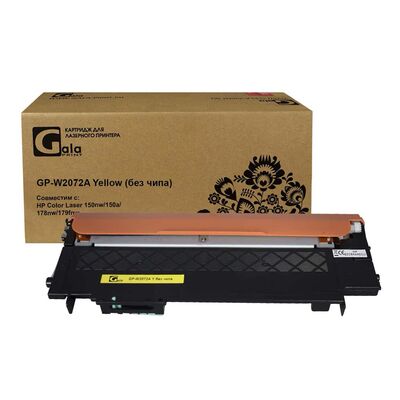Картридж W2072A для HP Color Laser 178nw, 150nw, 179fnw, 150a GalaPrint без чипа желтый фото