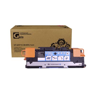Картридж Q2671A для HP Color LaserJet 3550, 3500, 3700, 3700DN 308A GalaPrint голубой фото